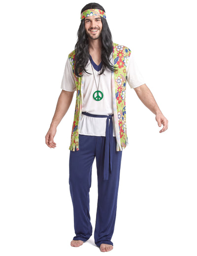 Modrý hippie kostým pro muže