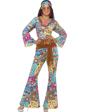 Dámský hippie kostým s výstřihem do V