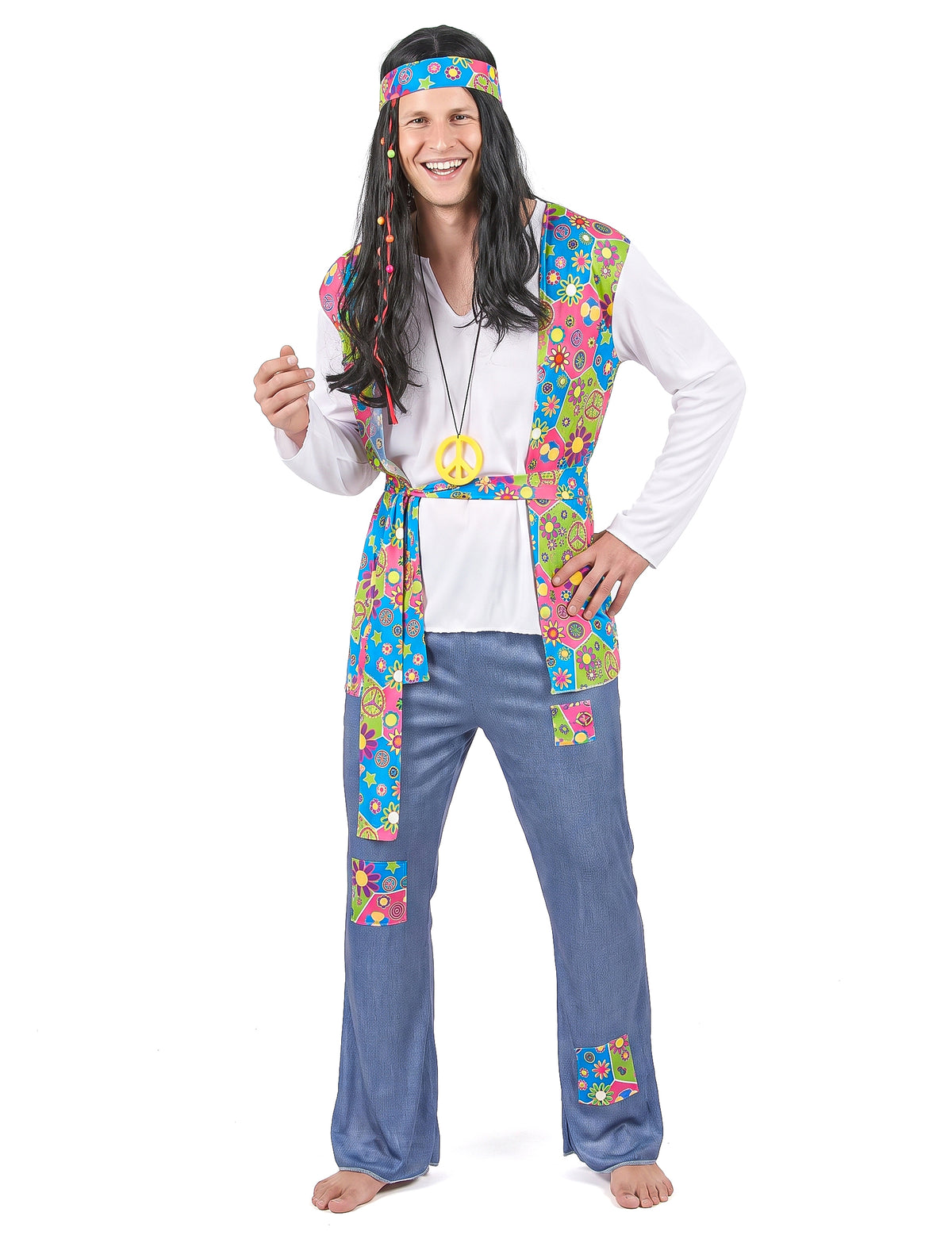 Pánský kostým s hippie efektem a džínovým efektem