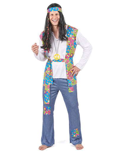 Pánský kostým s hippie efektem a džínovým efektem