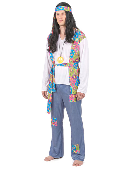 Pánský kostým s hippie efektem a džínovým efektem