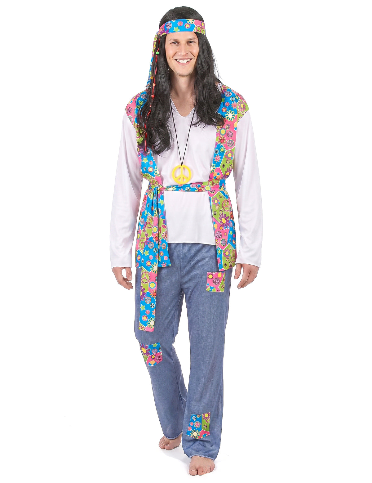 Pánský kostým s hippie efektem a džínovým efektem