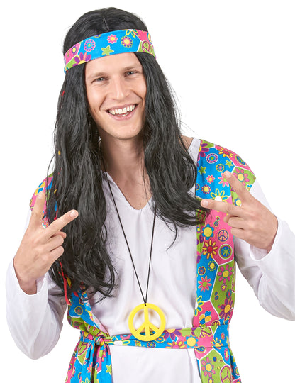 Pánský kostým s hippie efektem a džínovým efektem