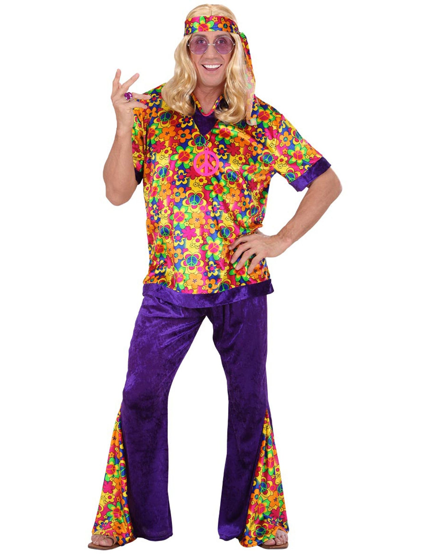 Pánský hippie kostým s efektem sametu 