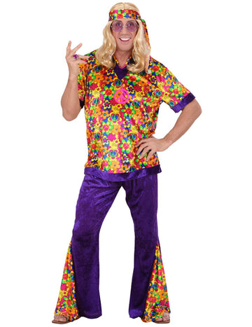 Pánský hippie kostým s efektem sametu 