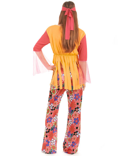 Zadní pohled na hippie kostým pro ženy