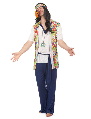 Modrý hippie kostým pro muže