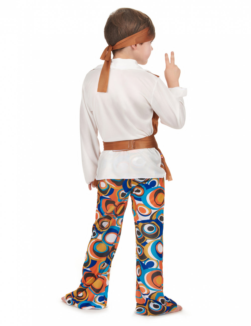Vue de dos du déguisement hippie pour garçon