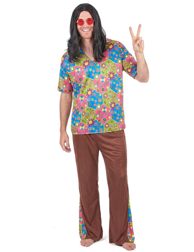 Pánský kostým hippie s rozšířenými kalhotami