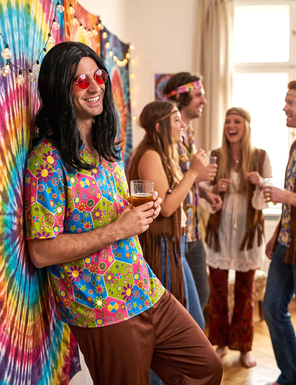 Pánský kostým hippie s rozšířenými kalhotami
