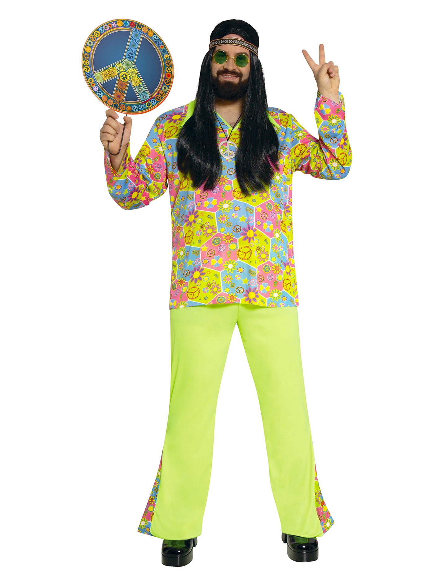 Green Hippie maskoval se symboly barevných mužů