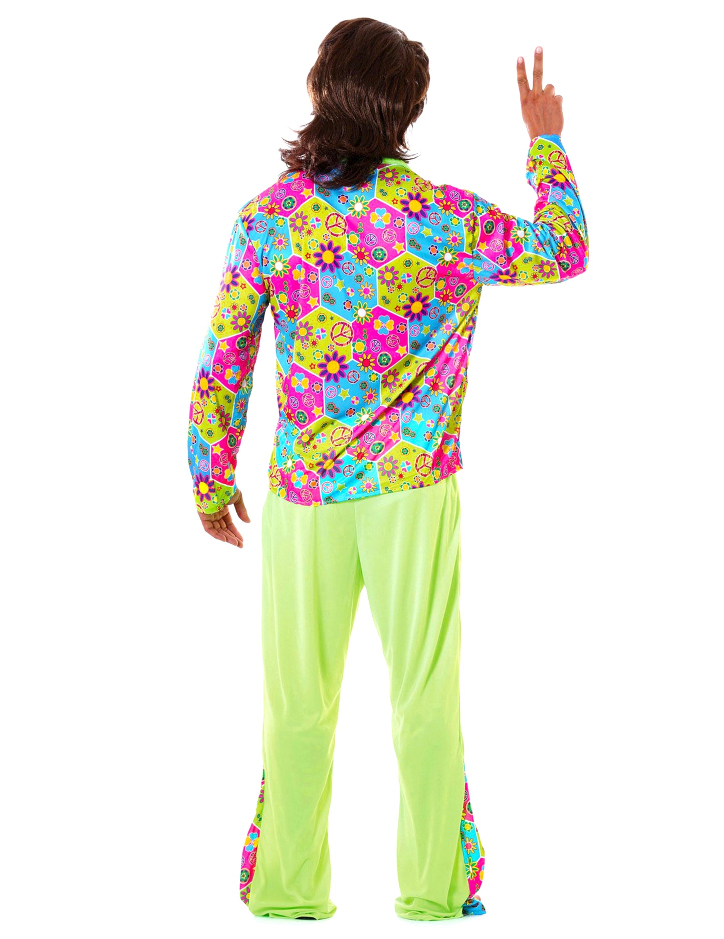 Green Hippie maskoval se symboly barevných mužů