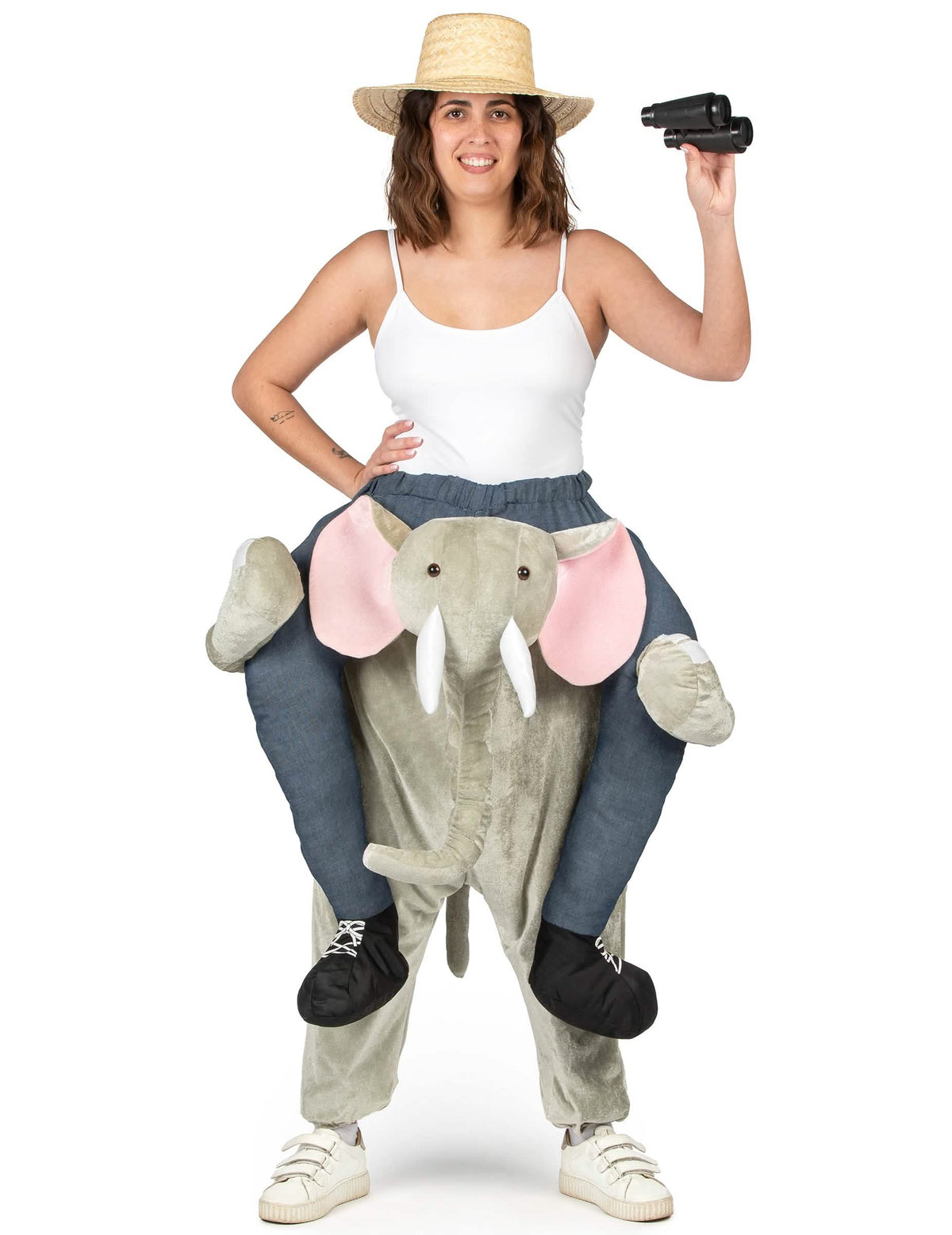 Přehled s doplňky safari kostýmu na hřbetu slona pro dospělý