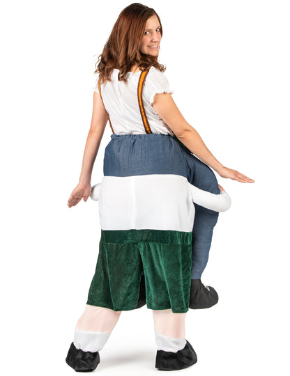 Vue de dos du déguisement à dos de bavarois pour adulte