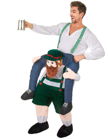 Vue de face du déguisement à dos de bavarois pour adulte