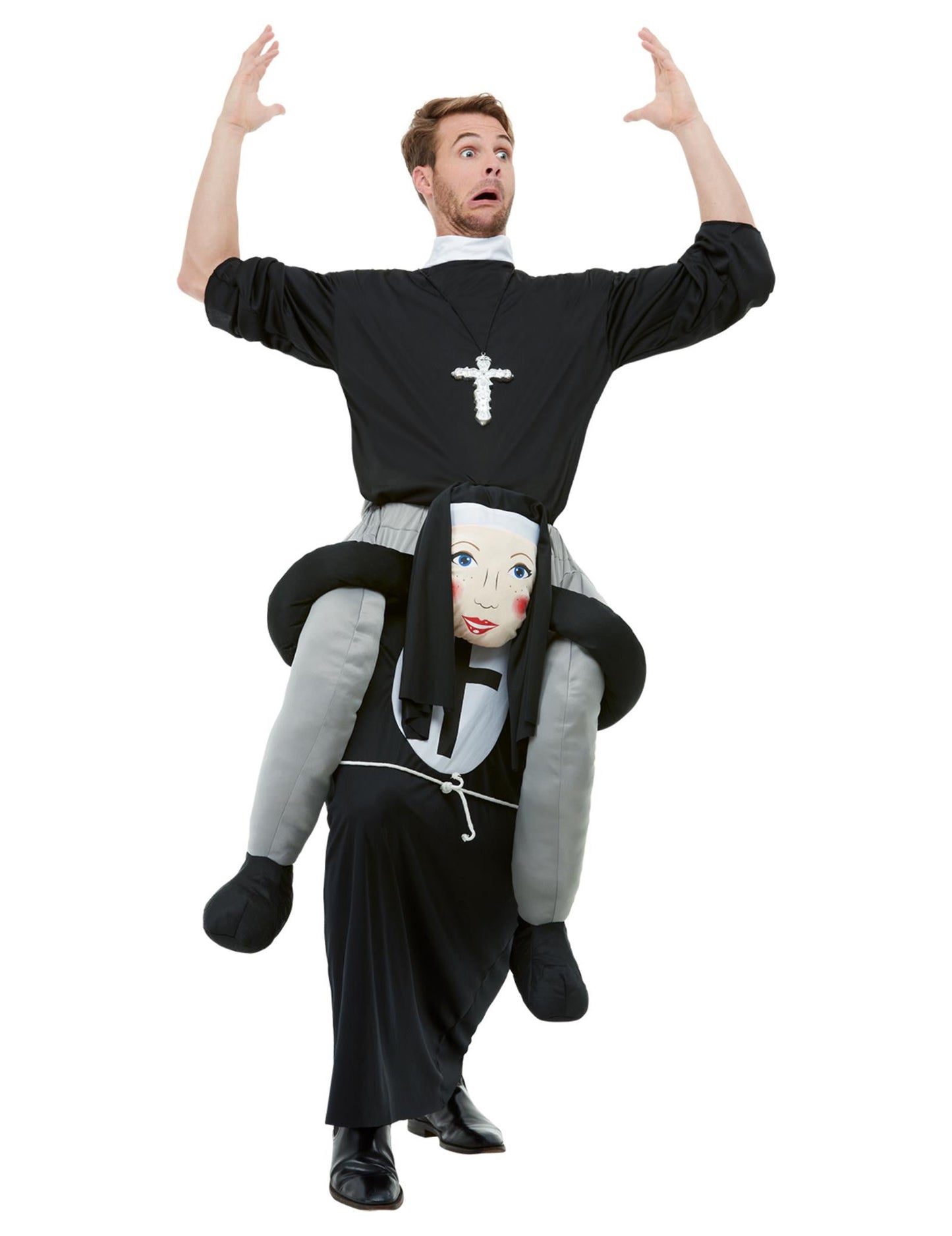 Zastyčení mužů na zadní straně jeptišky pro dospělé
