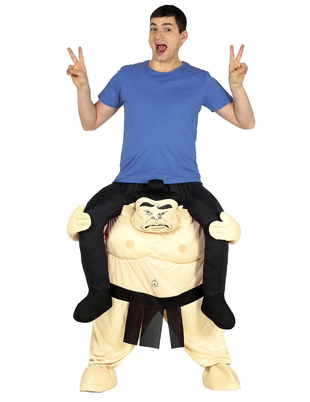 Kostým sumo na záda pro dospělý béžová a černá
