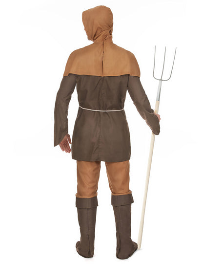 Vue de dos du déguisement paysan médiéval pour homme