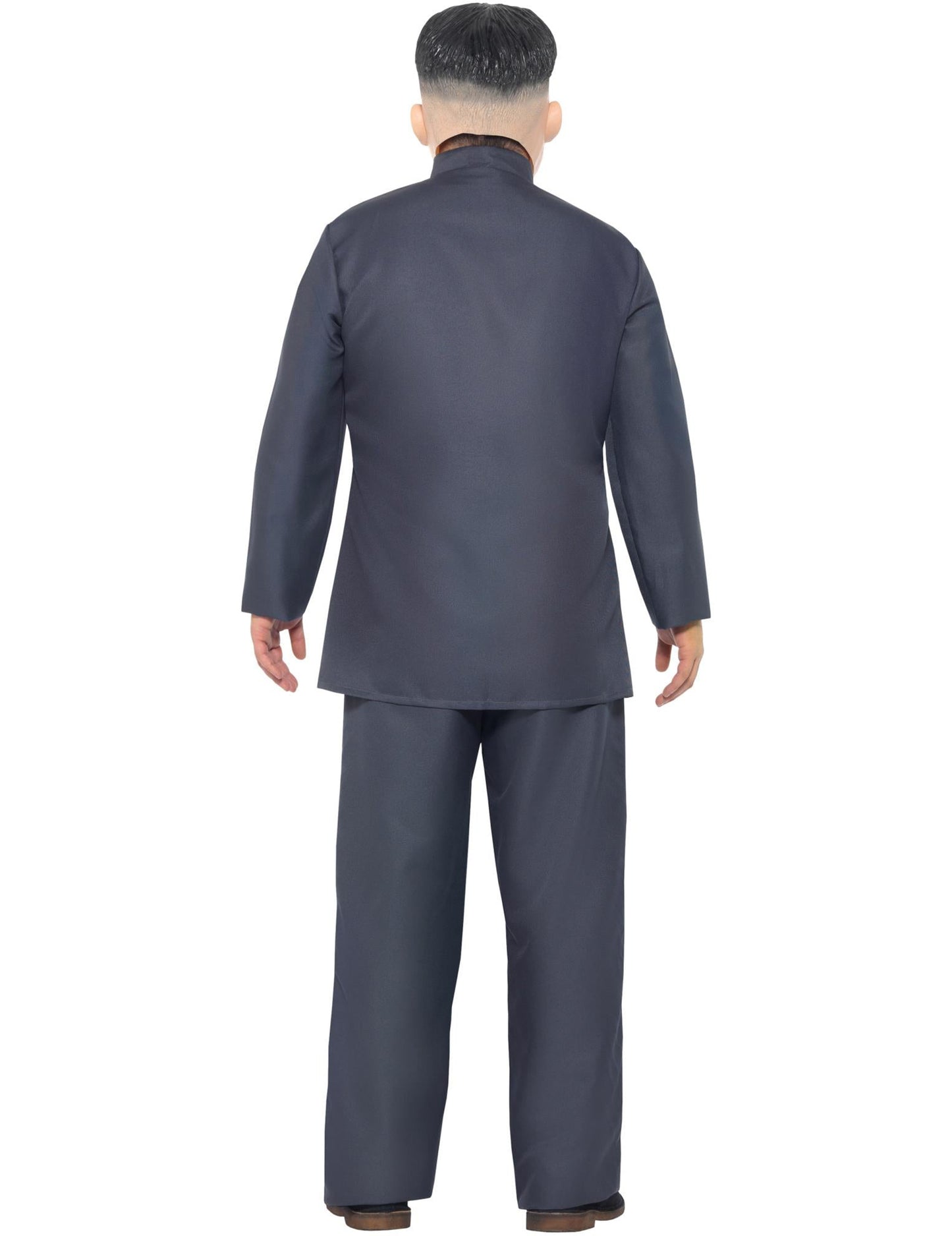 Déguisement homme politique coréen pour adulte gris avec masque et missile gonflable