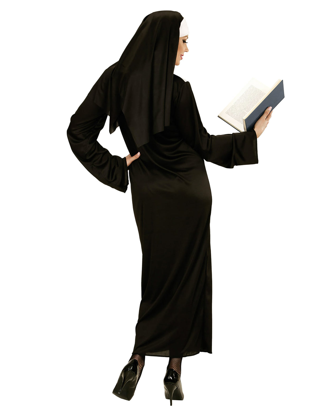 Vue de dos du déguisement humoristique religieuse