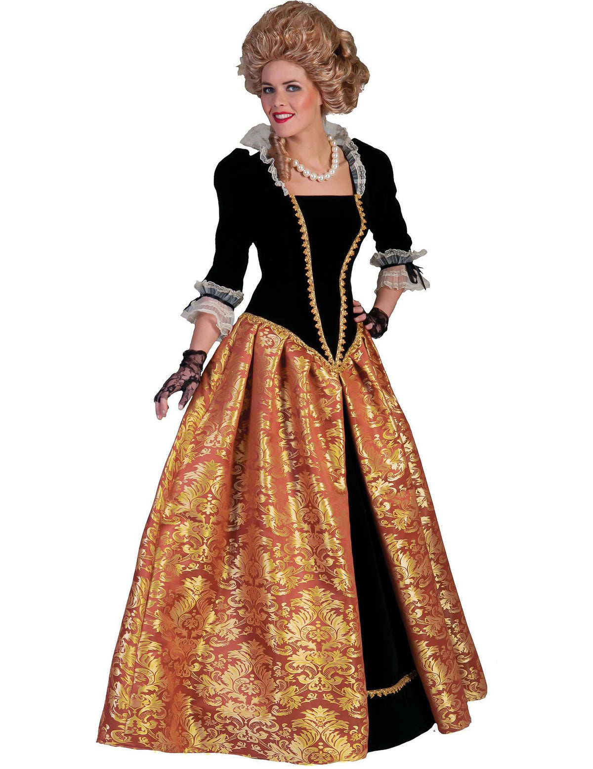 Déguisement impératrice baroque pour femme noir et doré