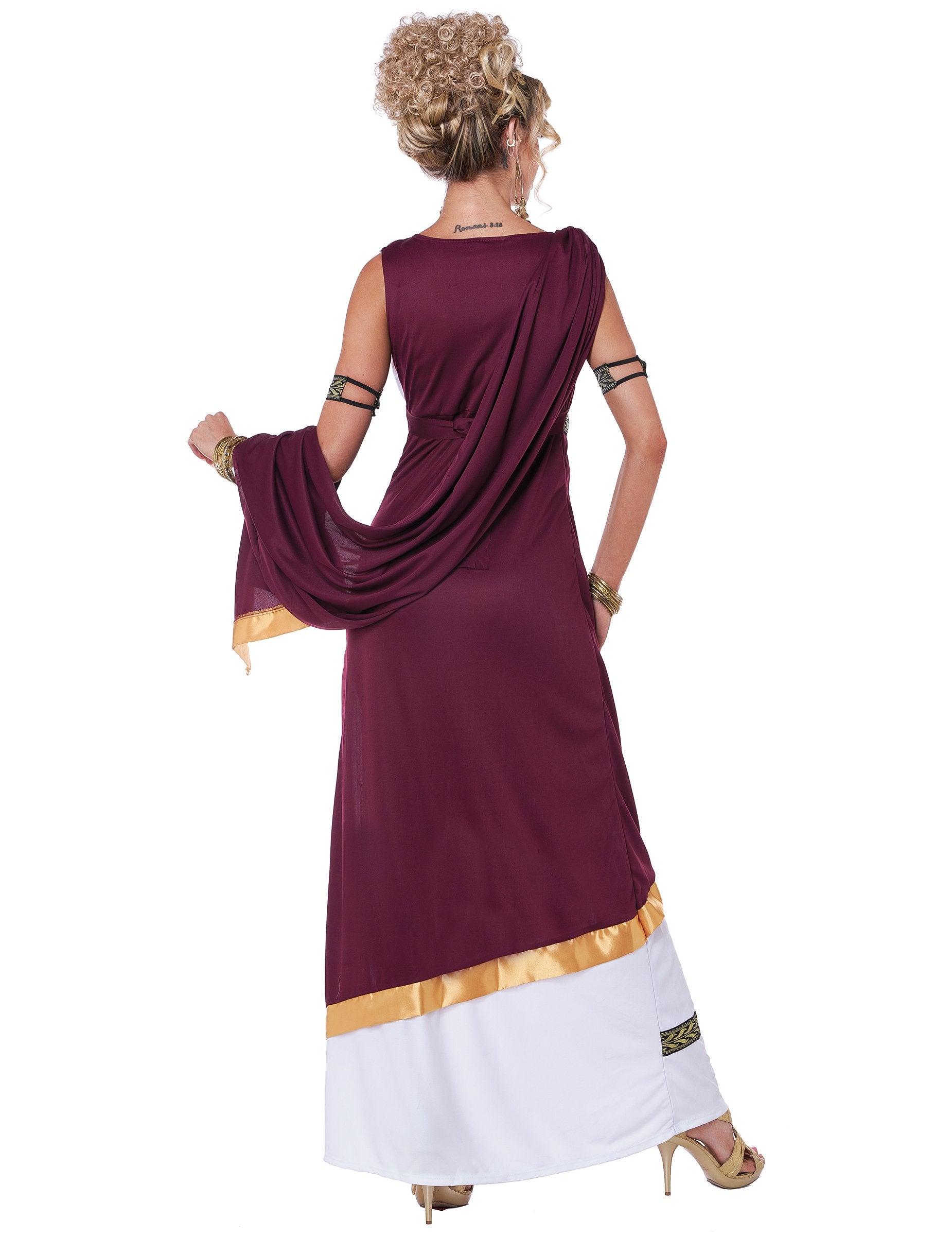 Pohled zezadu na déguisování římské císařovny