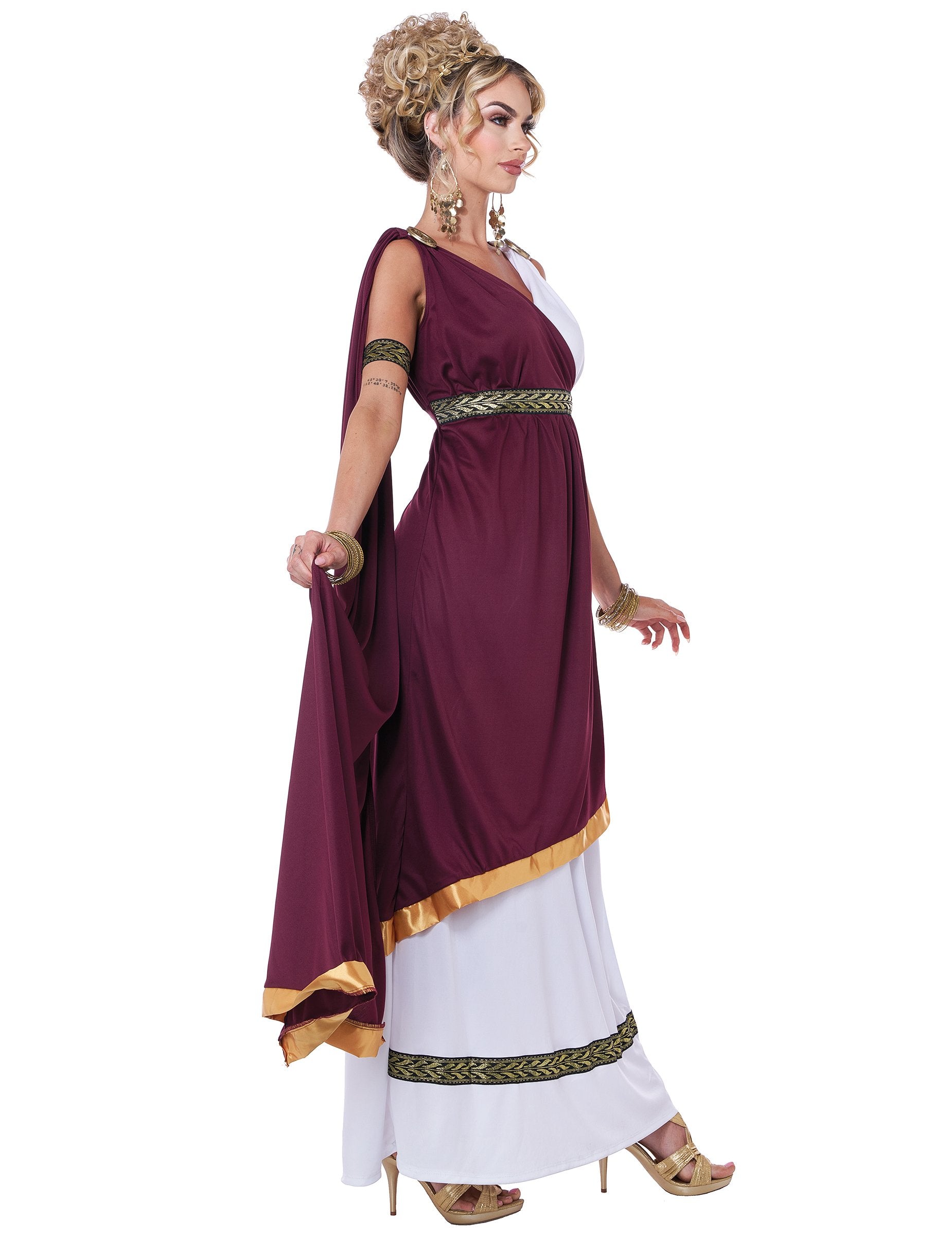 Pohled ze strany na déguisování římské císařovny