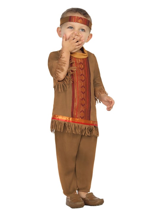Dětský hnědý indiánský kostým s třásněmi