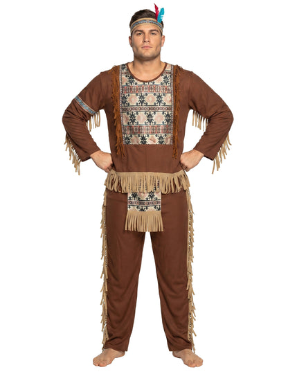 Indianer-Kostüm für Herren Wilder Westen Karnevalskostüm braun-beige