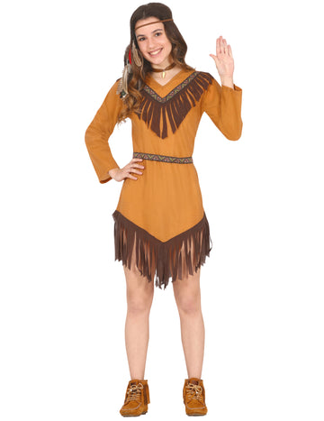 Hnědý indický kostým dospívající dívky