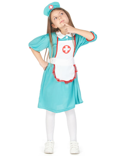 Pohled zepředu na kostým zdravotní sestry pro dívky