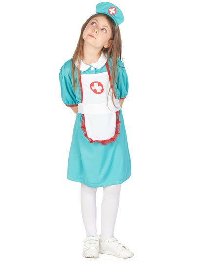 Pohled zepředu na kostým zdravotní sestry pro dívky