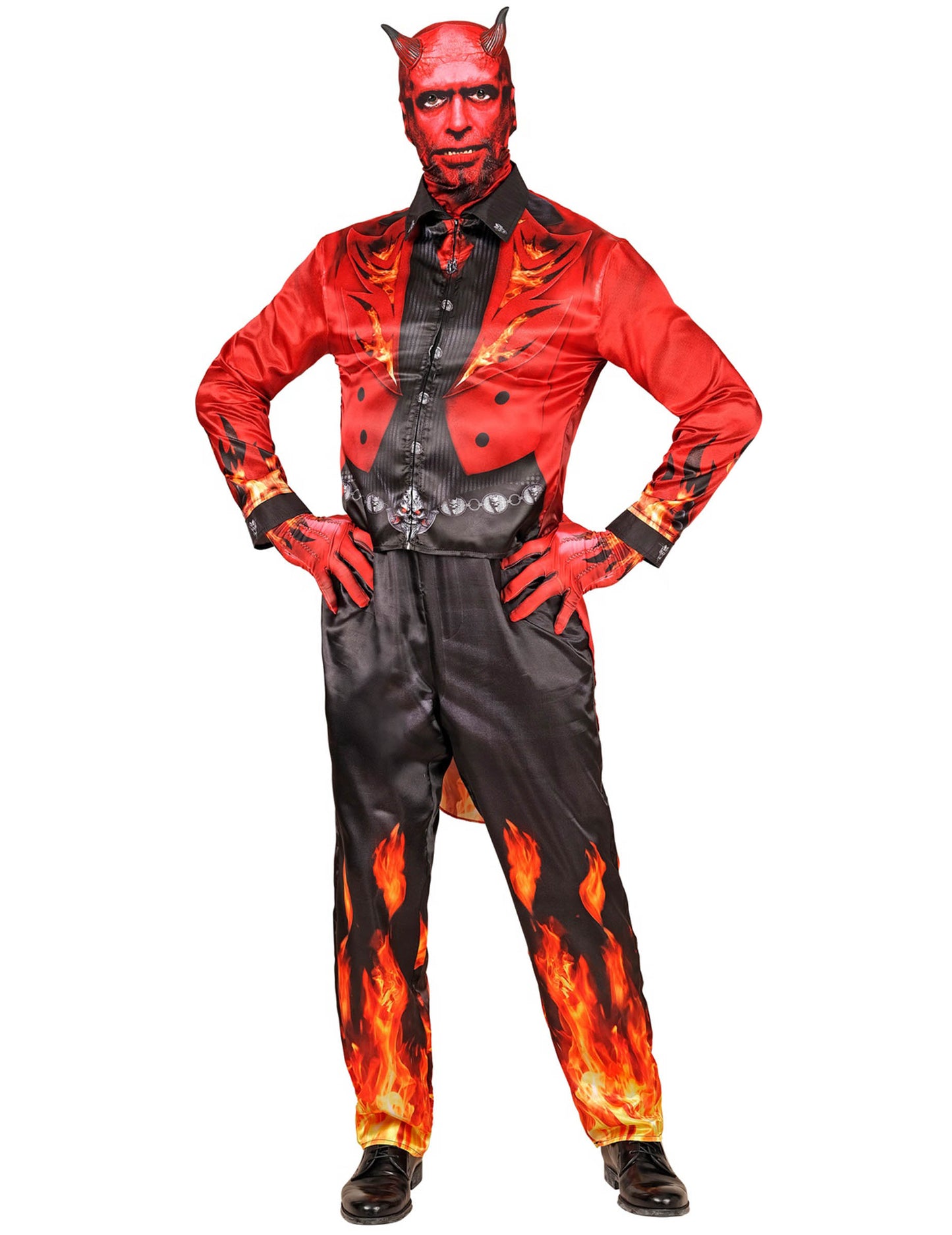 Déguisement intégral diable en feu adulte