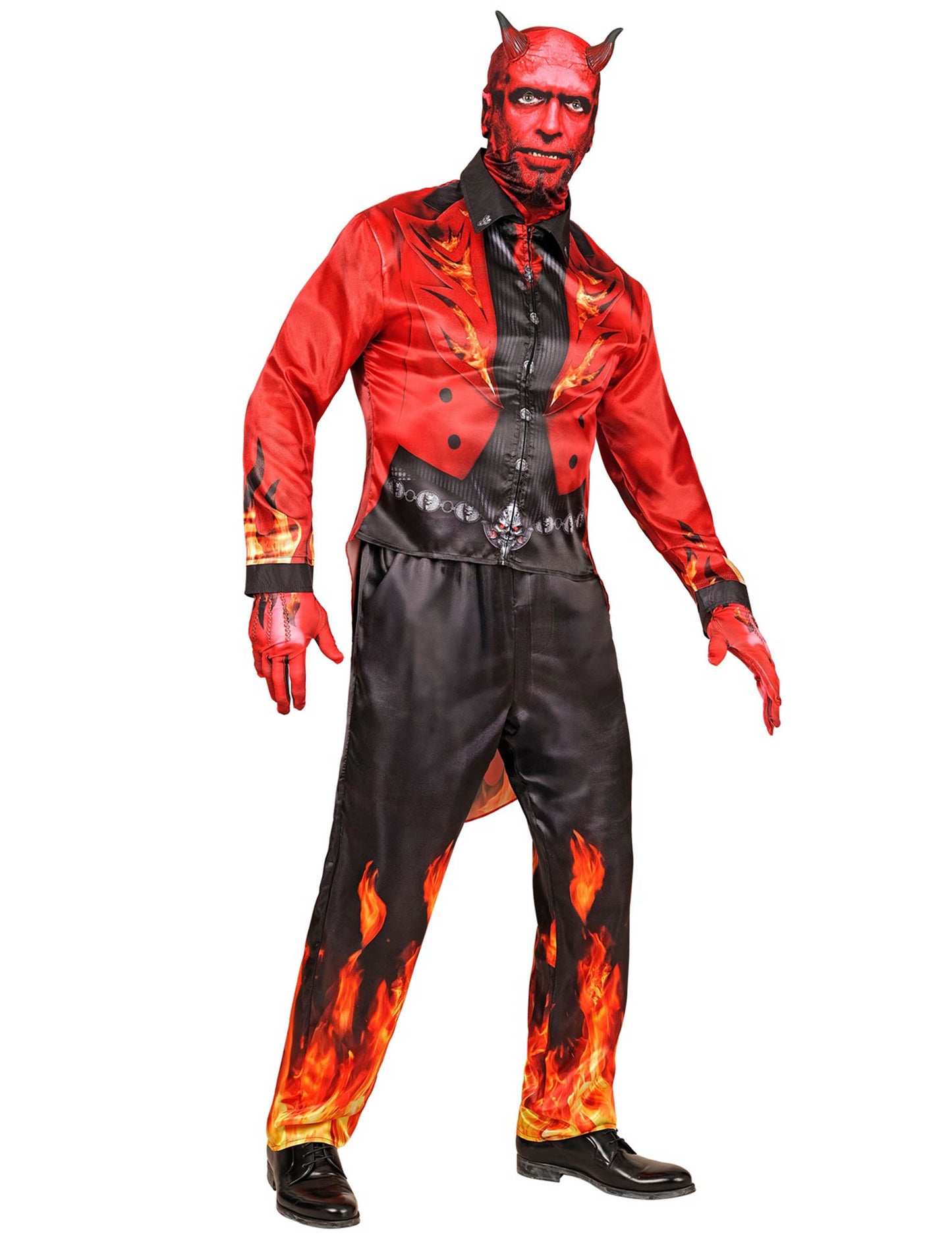 Déguisement intégral diable en feu adulte