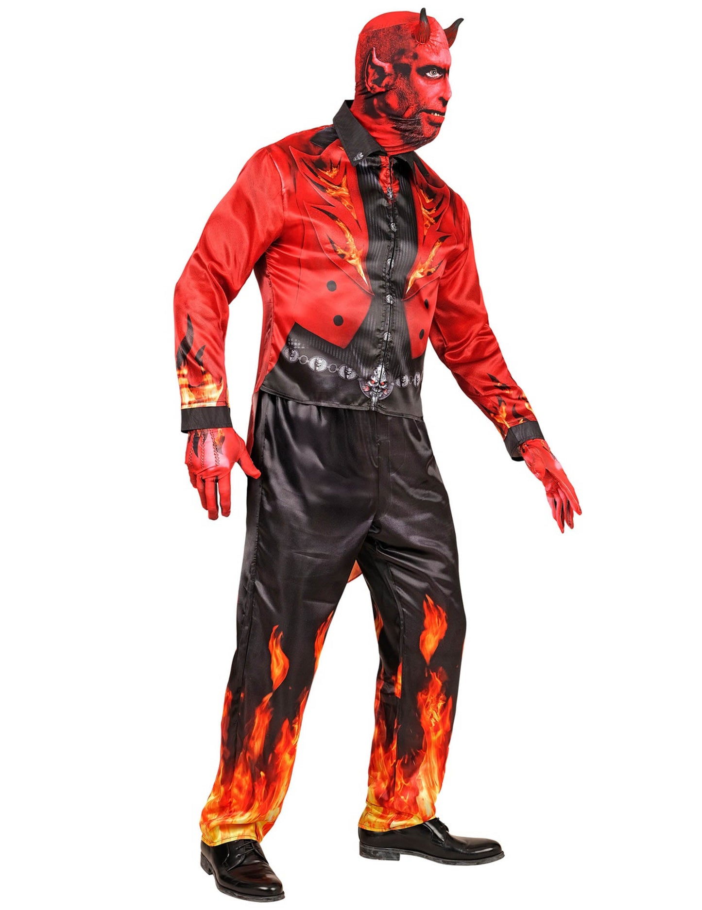 Déguisement intégral diable en feu adulte