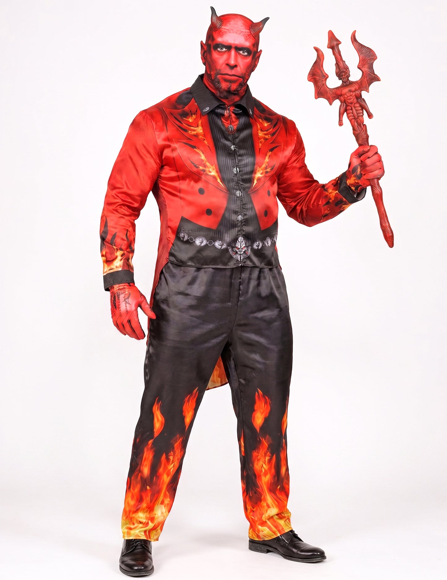 Déguisement intégral diable en feu adulte