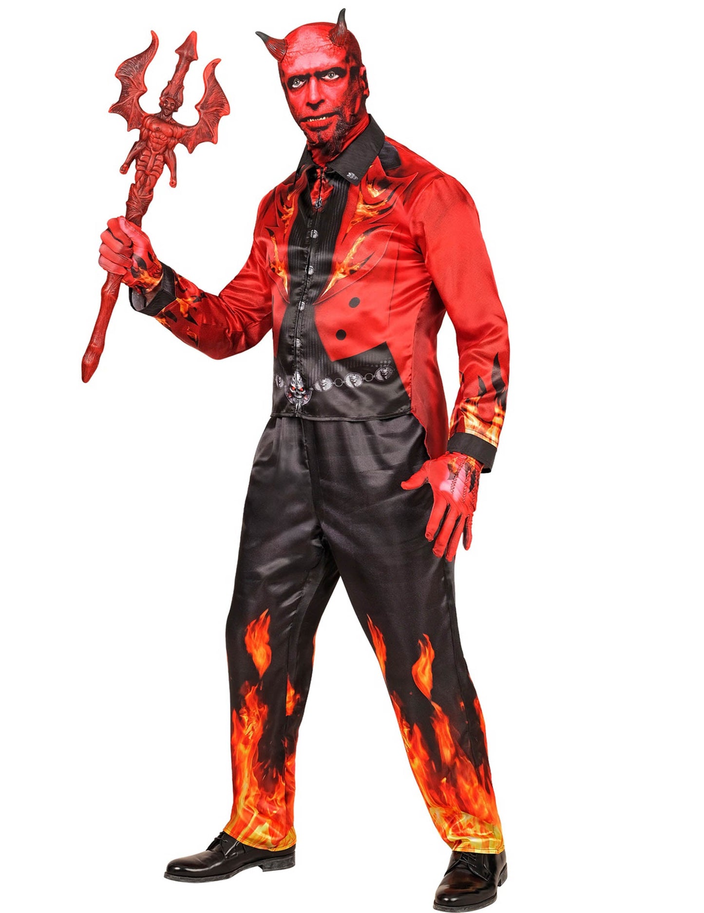 Déguisement intégral diable en feu adulte