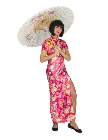 Japonský růžový květinový kostým pro ženy