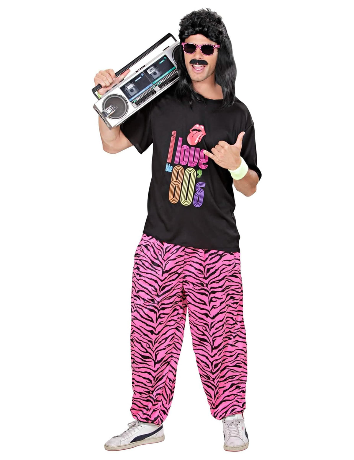 Pohled zepředu na kostým teplákové soupravy I love 80's pro mužů