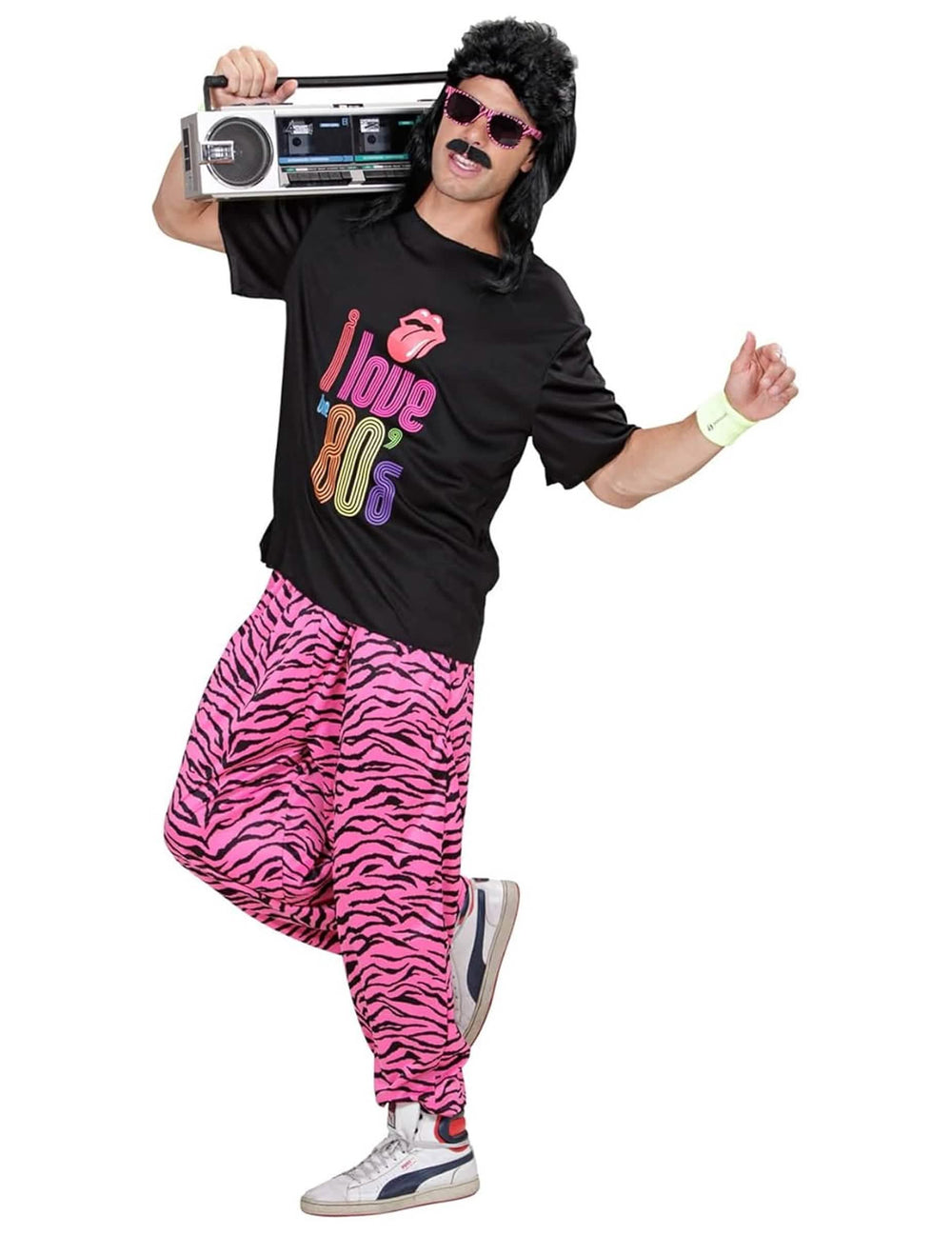 Stylizace s doplňky k joggingovému kostýmu I love 80's