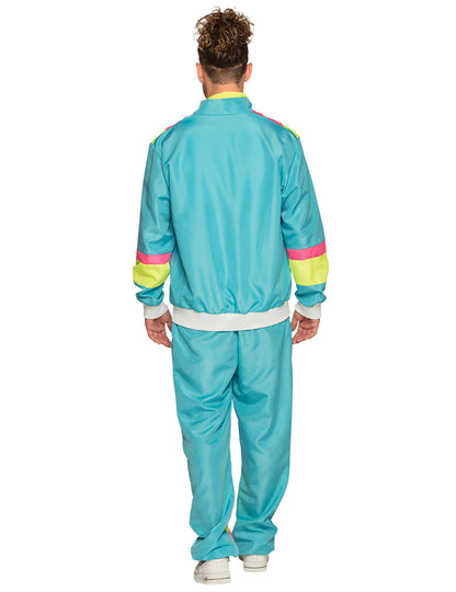 Pánsky neónový modrý retro jogging kostým