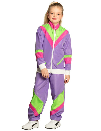 Vue de profil du déguisement jogging rétro pour enfant