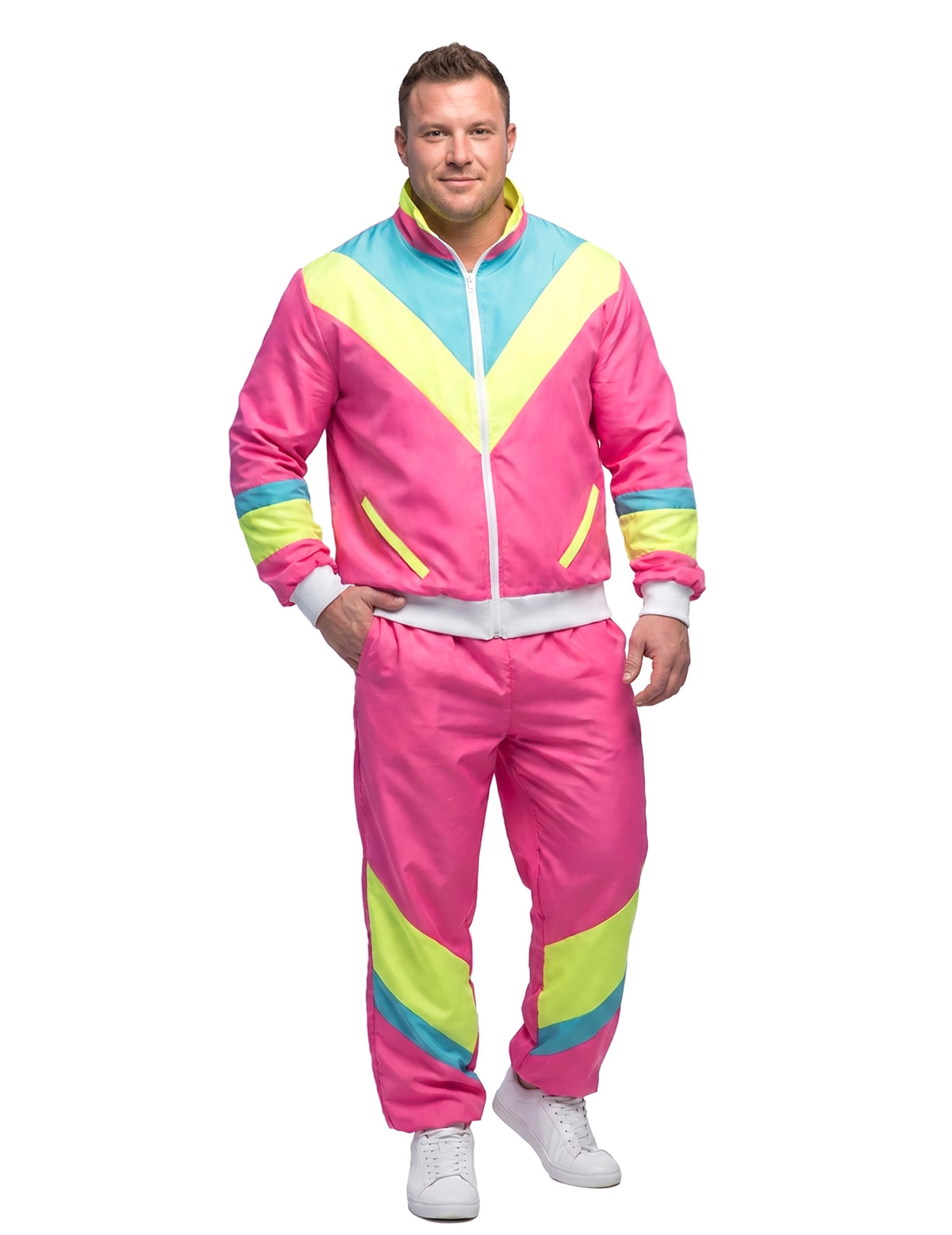 Pánský retro neonovo růžový běžecký kostým