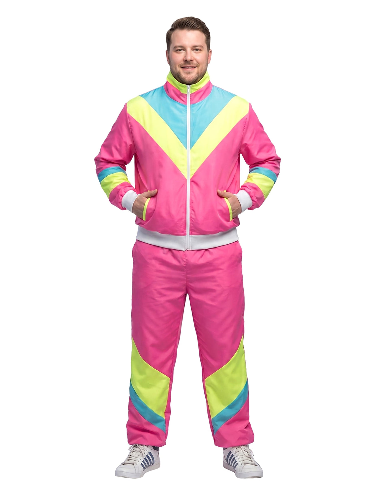 Pánský retro neonovo růžový běžecký kostým