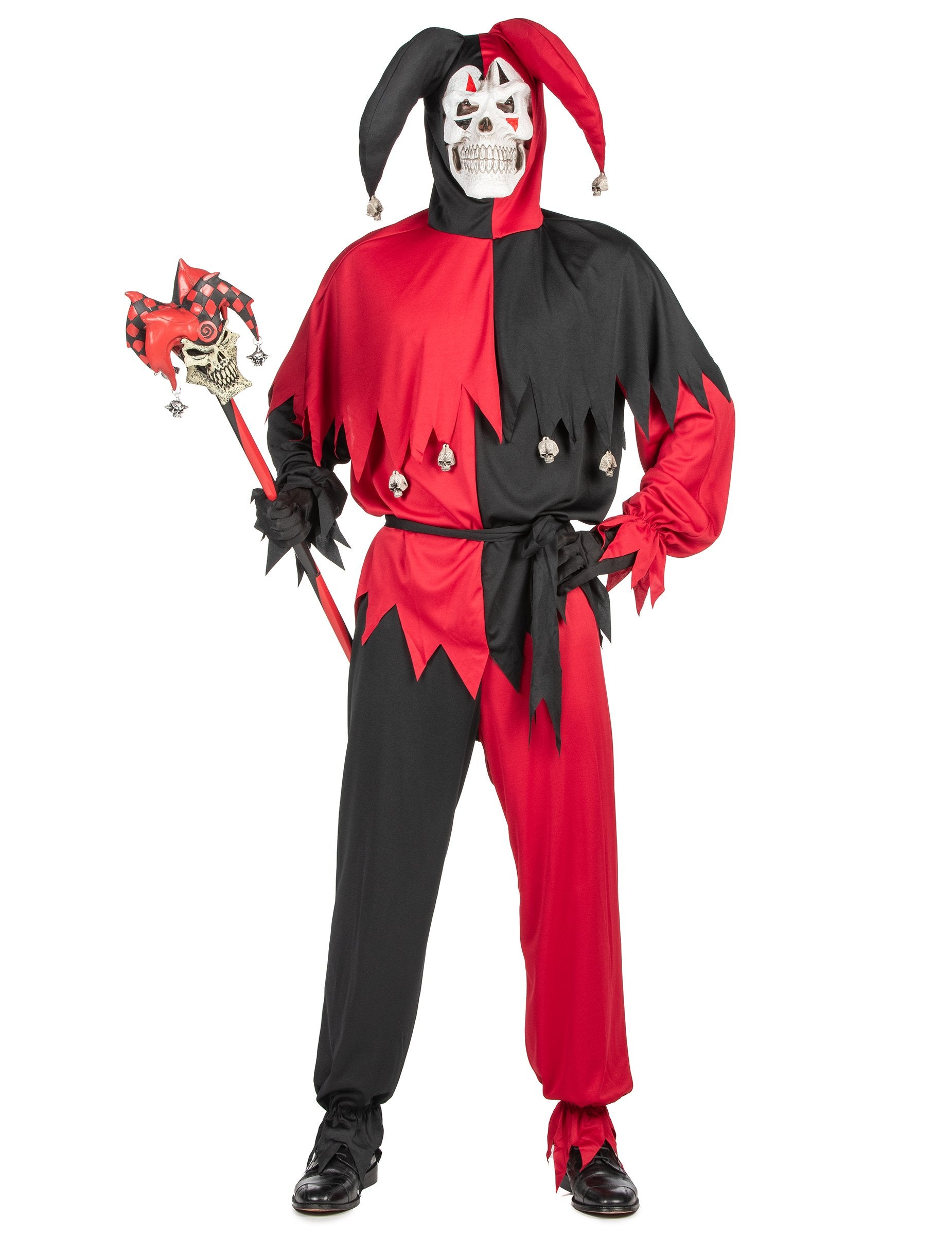 Vue d'ensemble du déguisement Joker Fou pour adulte