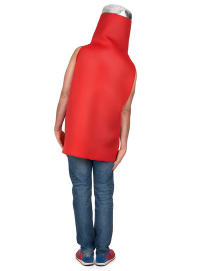 Vue de dos du déguisement ketchup pour adulte