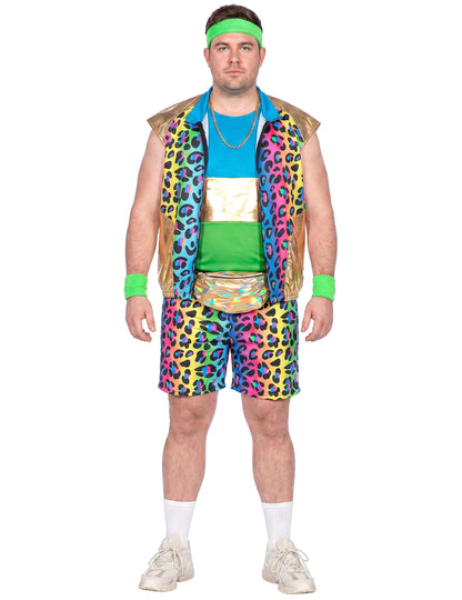Pánský kitsch kostým s pestrobarevným leopardím vzorem