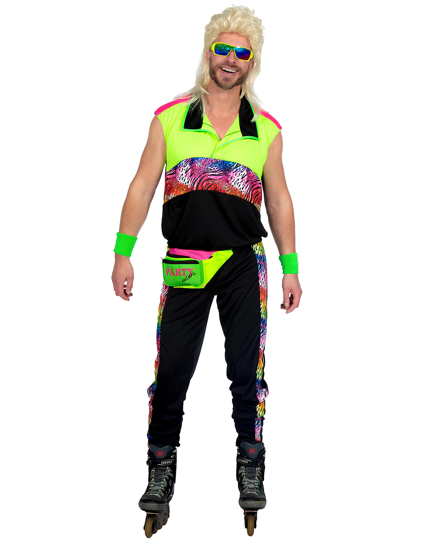 Kýčovitý kostým pro muže ve stylu 80. let 