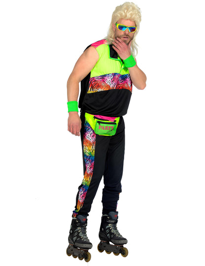 Kýčovitý kostým pro muže ve stylu 80. let 