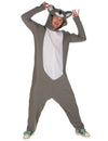 Déguisement koala pour homme gris et blanc avec capuche